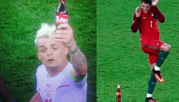 ¿Venganza de Coca Cola? Jugador toma un refresco en pleno partido | Video 🎥