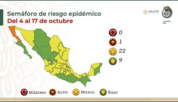 Semáforo Covid: Nueve estados alcanzan el verde; solo un estado en naranja