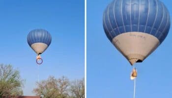 Se incendia globo aerostático en Teotihuacán; joven se arroja