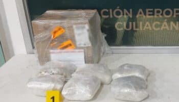 Aseguran presunta metanfetamina en aeropuerto de Sinaloa que tenía destino la CDMX