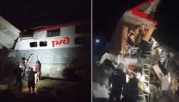 Videos | 7 muertos y casi 70 heridos deja derrumbe de puente sobre un tren en Bryansk, Rusia