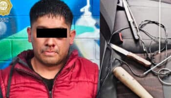 Policía CDMX salva a mujer secuestrada por expareja; le aseguran cuchillos, cinta y cinchos