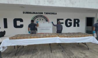 Decomisan 171 kilos de presunta cocaína ocultos en un camión en Chiapas